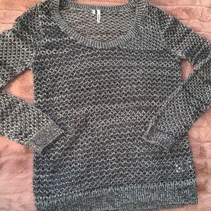 Gray, metallic knitted sweater